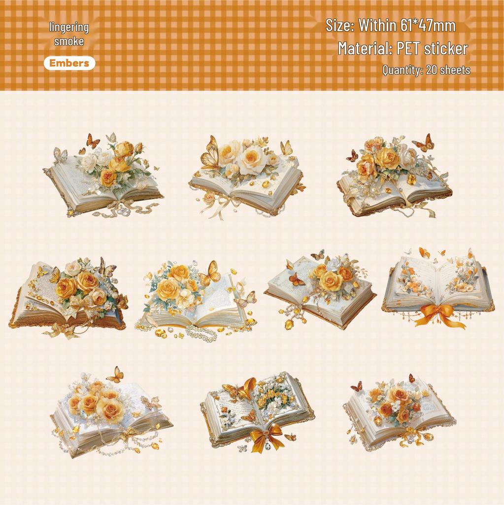 Retro Bookish Sticker Pack: Journal & Collage Decorations in 6 Styles