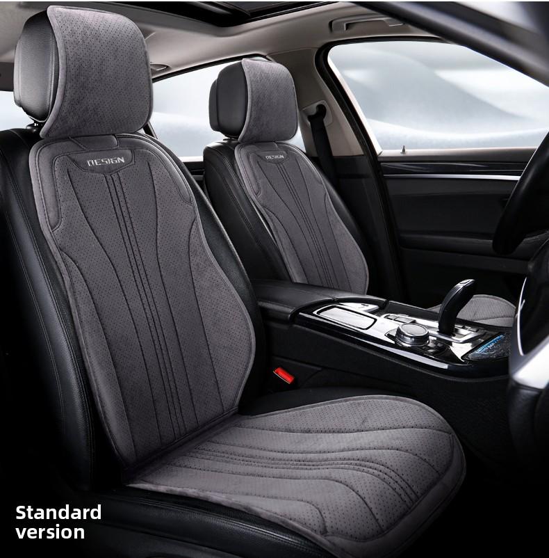 High Quality Suede Universal All Seasons Car Seat Cover Perforated Breathable Anti-Slip Luxury Car Suede Seat Cover With Pillow