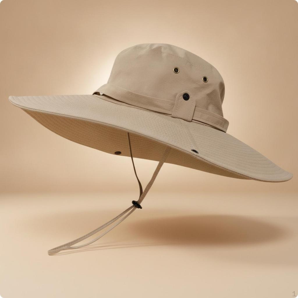 WideWideBrimmed Sun Hat Protection with Chin Strap Adjustable for Journeyers, Anglers,