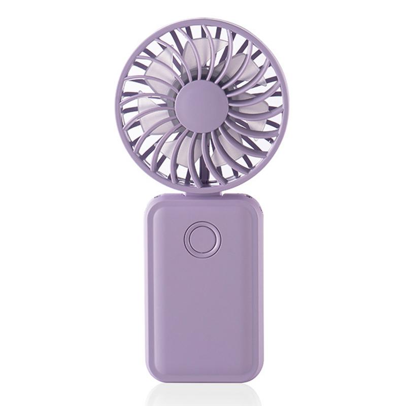 

F458 Summer 3 Speeds Adjustable Foldable Mini Handheld Fan with Neck Rope Purple