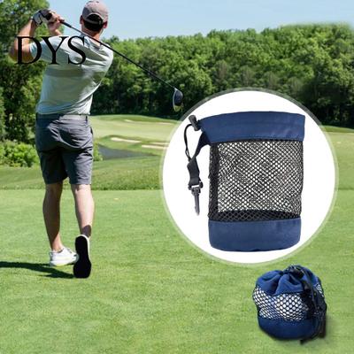 Golfball Tasche mit Haken Tragbare Aufbewahrungstasche, Kordelzug Netztasche für Zubehör, Organizer Ausrüstungshalter Organizer, Geschenk Männer Frauen Golfer