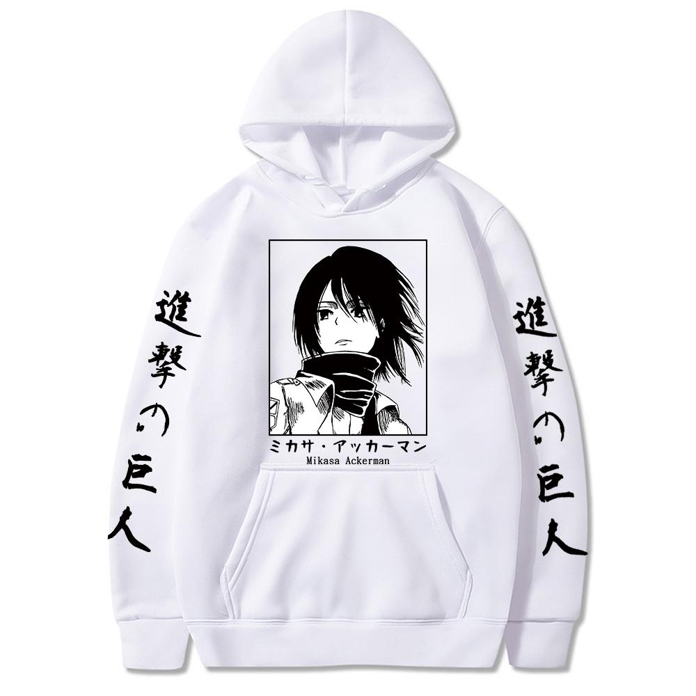 Attack On Titan Manga Hoodies Anime Mikasa Ackerman Printed Sweatshirt Casual Clothes Harajuku Hoodies Sweatshirt