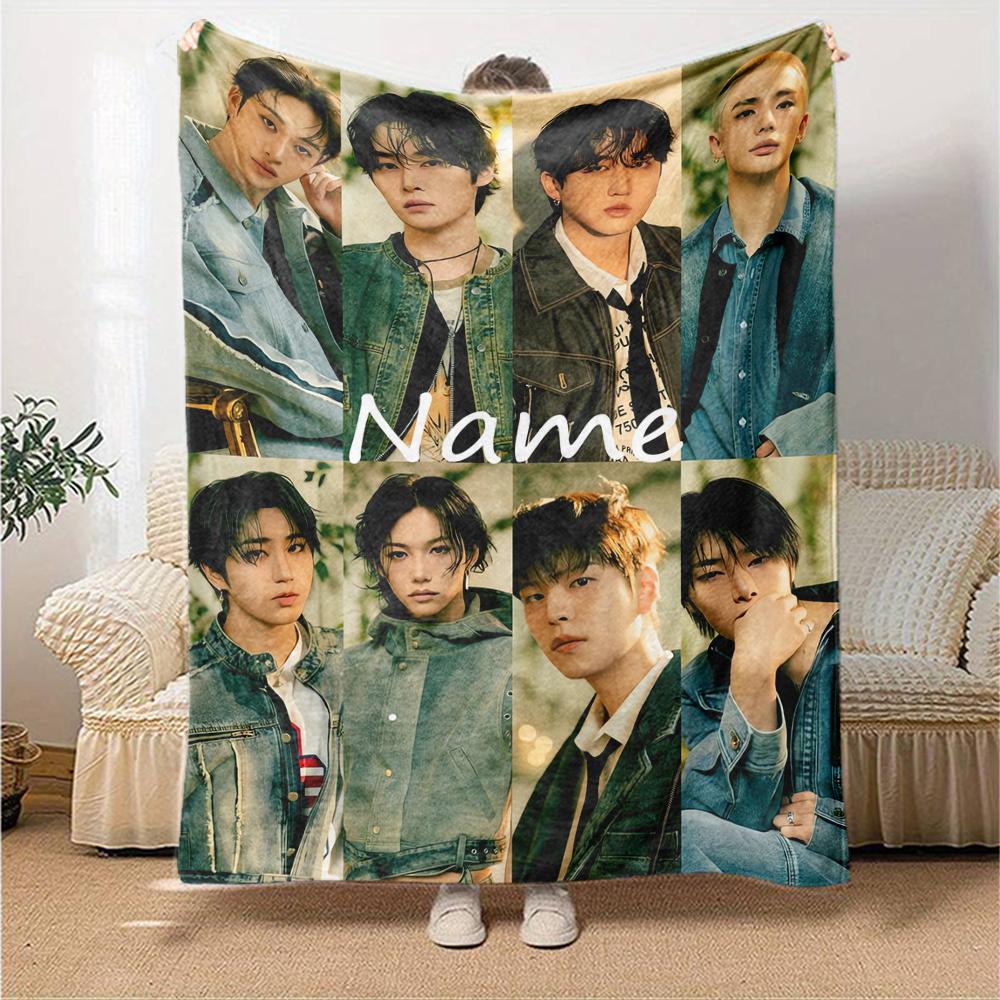 Personalisierte Decke im Stray Kids-Design - Perfekt für Sofa, Bett, Reisen & Outdoor | Maschinenwaschbar, Gemütlich & Langlebig.