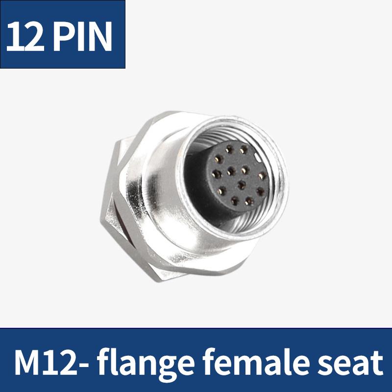 5 PCS M12 flange mounting sensor connector waterproof male&female plug screw threaded coupling 3 4 5 8 12 Pin A type connectors