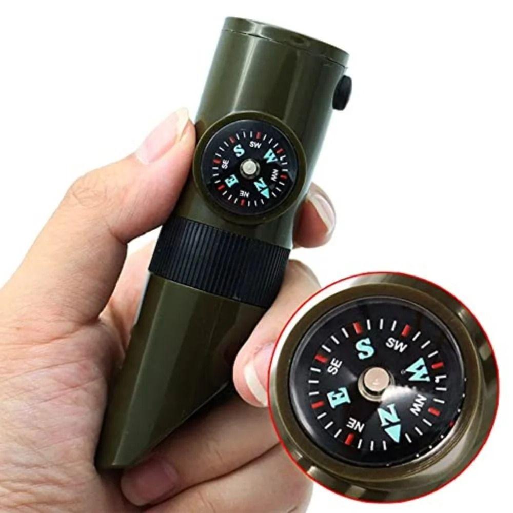 Multifunction Emergency Survival Whistle Compass 7-in-1 Emergency Whistle  Hiking