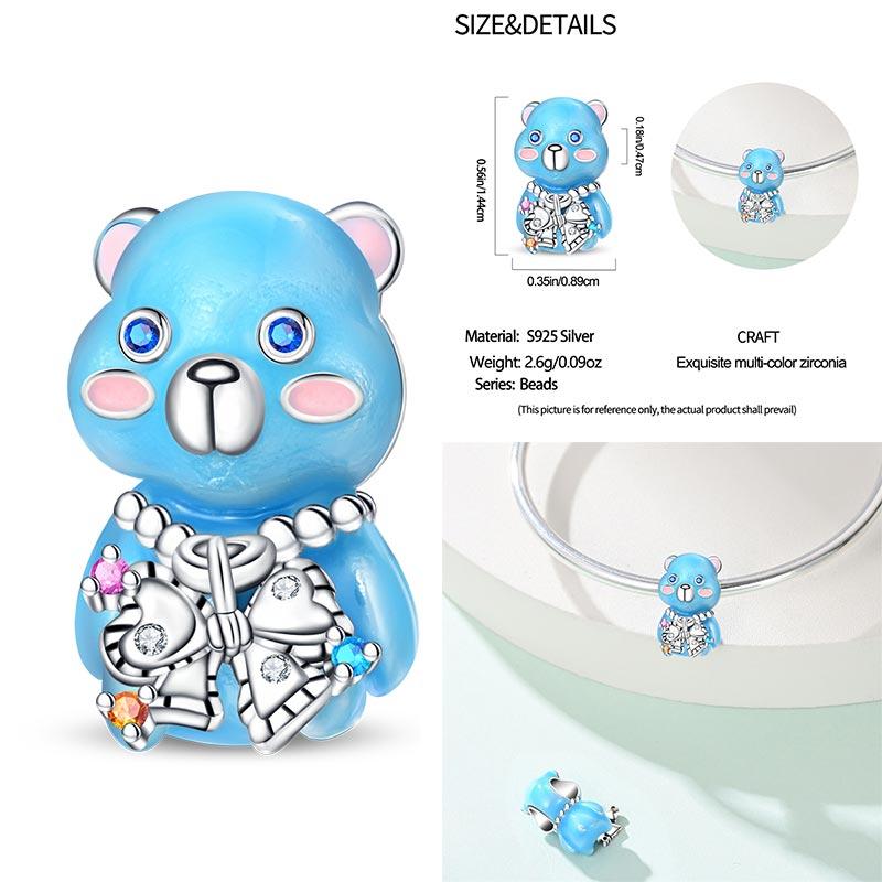 100% Copper Cute Little Bear Butterfly Flamingo Charms Beads Rose Princess Pendants Fit Diy Bracelets Jewelry Gifts