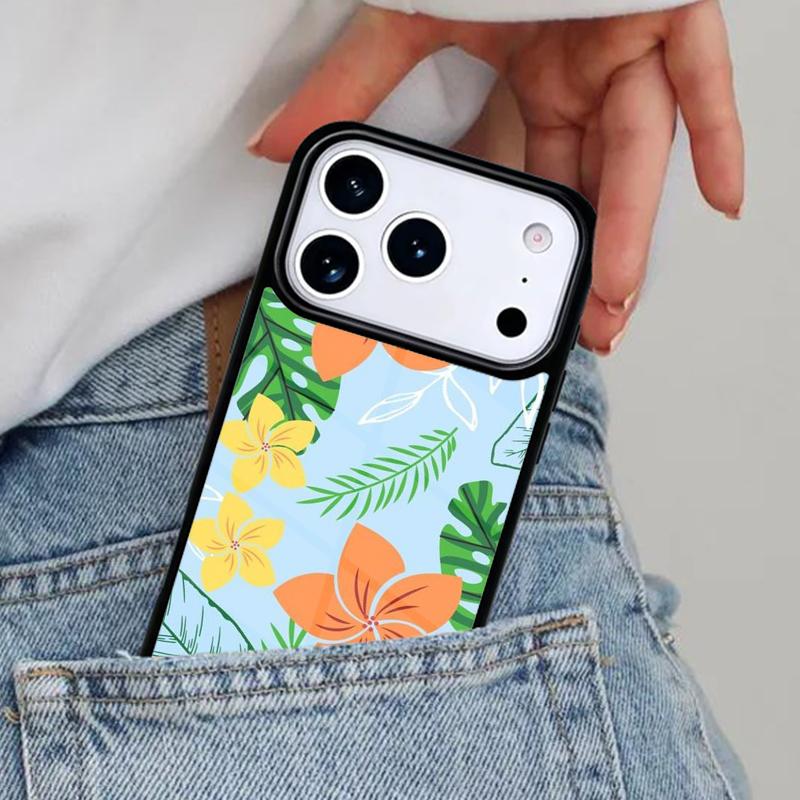 summer tropical pattern Phone Case for iPhone 17ProMax 12 13 14 15 16e 17 Pro Max Plus Air Cover