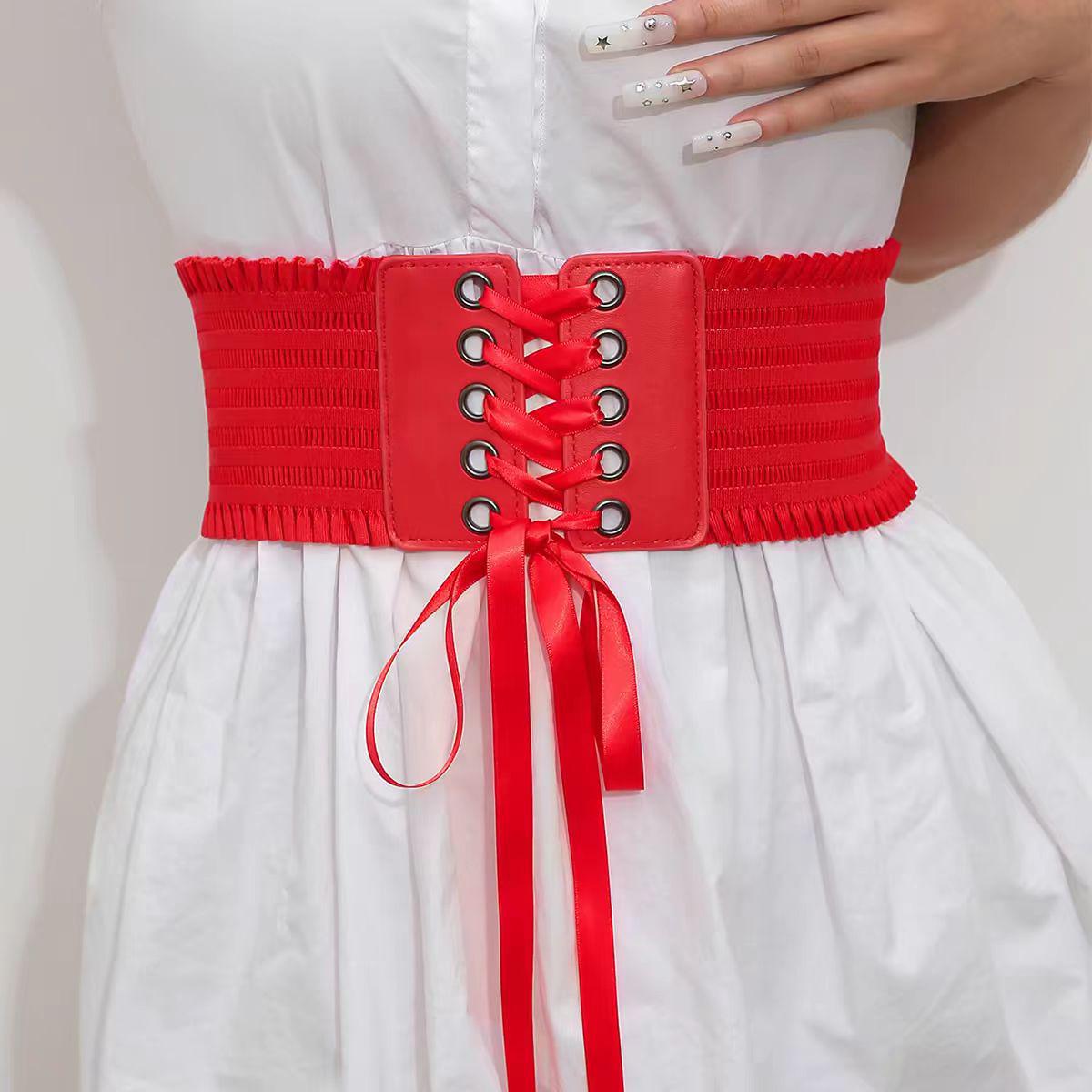 

Женский модный пояс премиум-класса с эластичной утяжкой талии красный