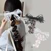 1PCS Fairy Lace Bow Bead Bubble Braid Hair Ring Hair Tie Hair Rubber Band Side Ponytail Hair Accessories