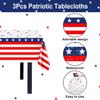 Avezano 3 pcs Patriotic Tablecloths Labor Day Decorations Red White and Blue Plastic Tablecloth Disposable 108 x 54 inch Birthday Memorial Day 4th of