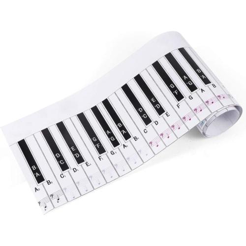 88-Key Paper Piano Keyboard Finger Simulation Practice Guide, Folding Teaching Note Chart, Portable Waterproof Electronic Piano Exercise Cardboard for