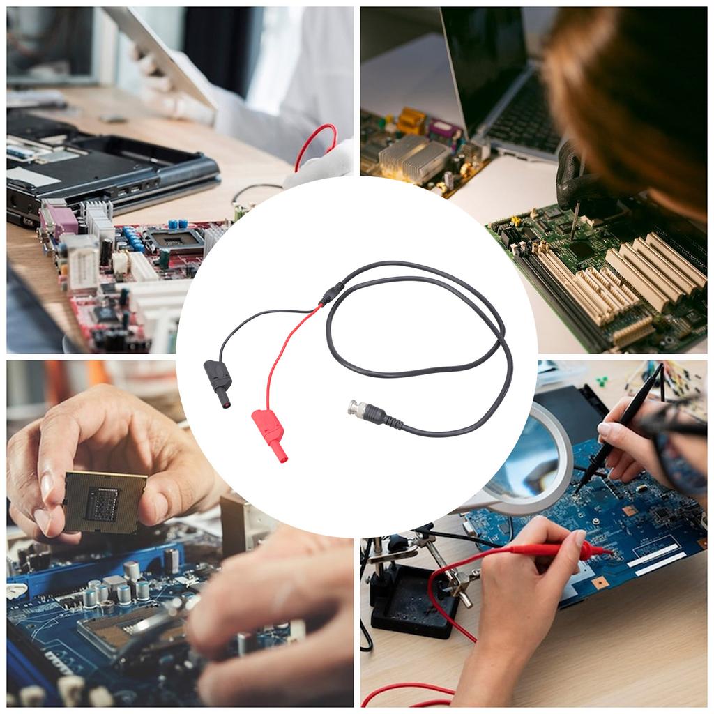 BNC Stecker auf Doppel 4mm Bananenstecker Stapelbare Messleitungen Messspitzen Kabel Geeignet für Oszilloskop Signalüberwachung 120CM