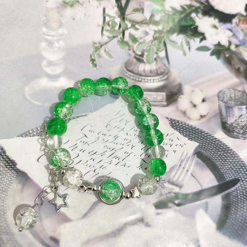 Festive Holiday Christmas Tree Bracelet with Lampwork Beads