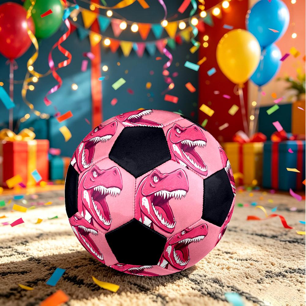 1pc Pink Dinosaur Art Lightweight PVC Training Soccer Ball, Size 5, Suitable for Indoor and Outdoor TrainingGift Y60398