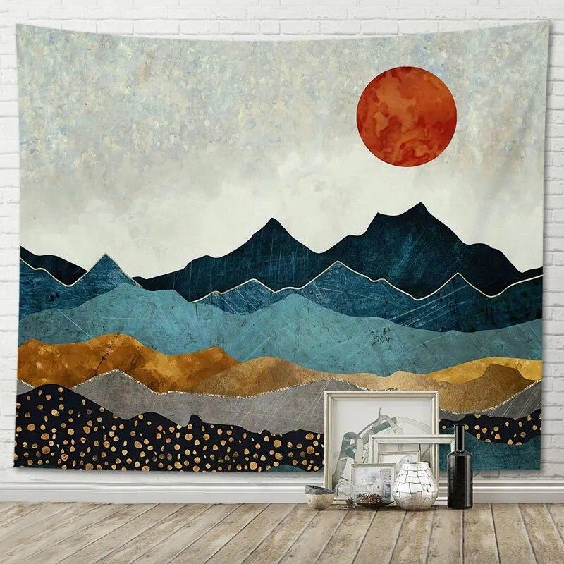 Beautiful Tapestry Room Decoration Abstract Mountain View Home Wall Hanging Background Cloth
