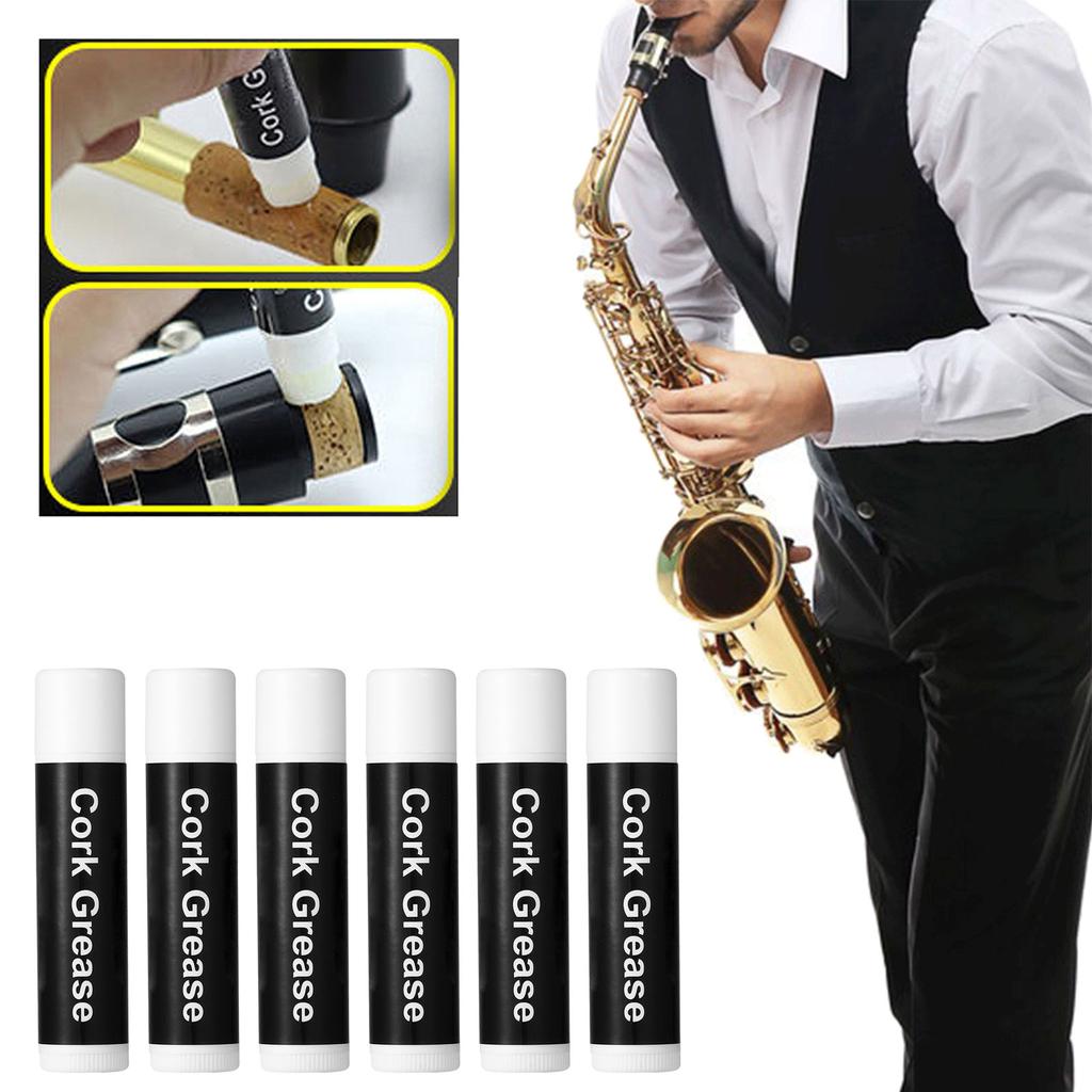 6Pcs/set Cork Grease for Clarinet Flute Grease Lubricant Tube Clarinet Cleaning and Care for Saxophone Clarinet Flute