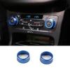For Ford Focus 2015-18 Blue Aluminum Central Console AC Knob Ring Cover Trim 2X