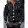 Herren Hemden mit geometrischem Muster, Design mit Reverskragen, Langarm, lässig, zum Knöpfen, für formelle Anlässe