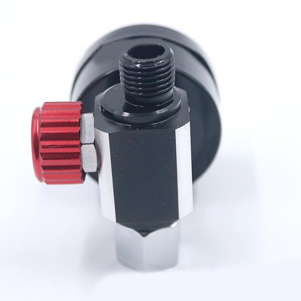 Practical 1/4" Spray Gun-Air Regulator Gauge Red & Blue Air Adjusting for Valve Regulator for Spray Guns and Pneumatic T