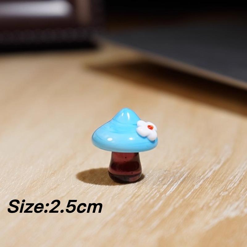 Mushroom Family Handmade Glass Ornaments Cute Mushroom Glaze Figurine Mini Car Decorations Creative Holiday Gifts Wholesales New