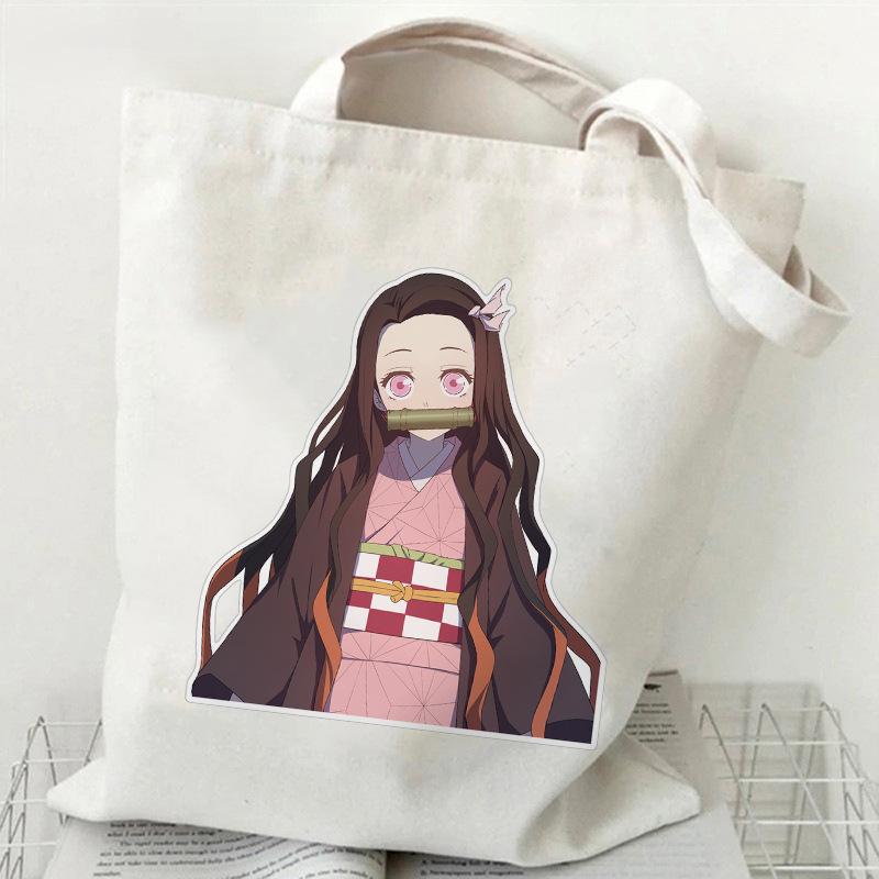 Japan cartoon comics Nezuko Kamado Demon Slayer Printed Canvas Bag Student Shoulder Bag Tote Bag 7550