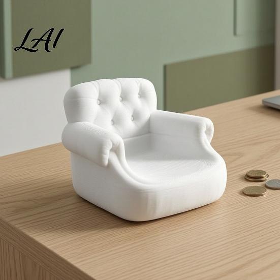 Office Desk Ornament 3D Printed Mini Sofa Shaped Storage Box Cute Couch Creative Gift for Friends Desktop Organizer Decorative Trinket Holder