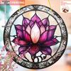  Elegant for Lotus Flower Sun Catcher, Round Acrylic Sign, Stained Glass Style Window Hanging Decoration, Romantic, Perfect for Home Decoration  