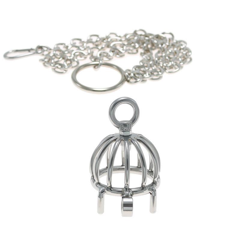 [Walking Stool] Stainless Steel CB Lock Chastity Cage Lock Penis Lock Yang Adult Game Toy Sex Tool