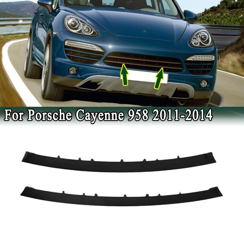 For Porsche Cayenne 958 2011-2014 Front Bumper Center Radiator Grille Insert Molding Trim Black 95850597300 95850597400