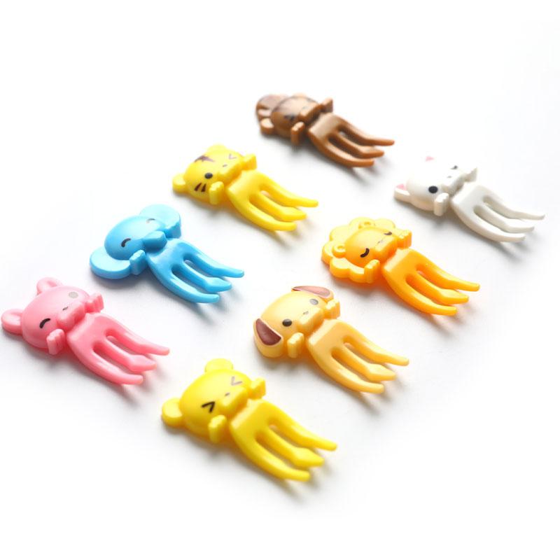 6-20pcs Animal Fruit Fork Mini Cartoon Children Snack Cake Dessert Food Fruit Pick Toothpick Bento Lunches Party Decoration