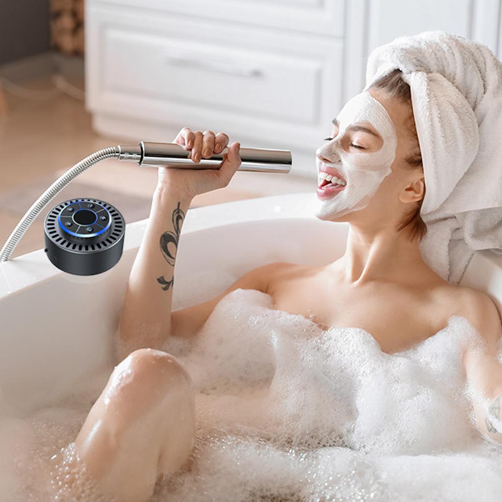 IPX7 Waterproof Bathroom Speaker Dustproof Shockproof LED Time Display Built-in FM Radio Speaker
