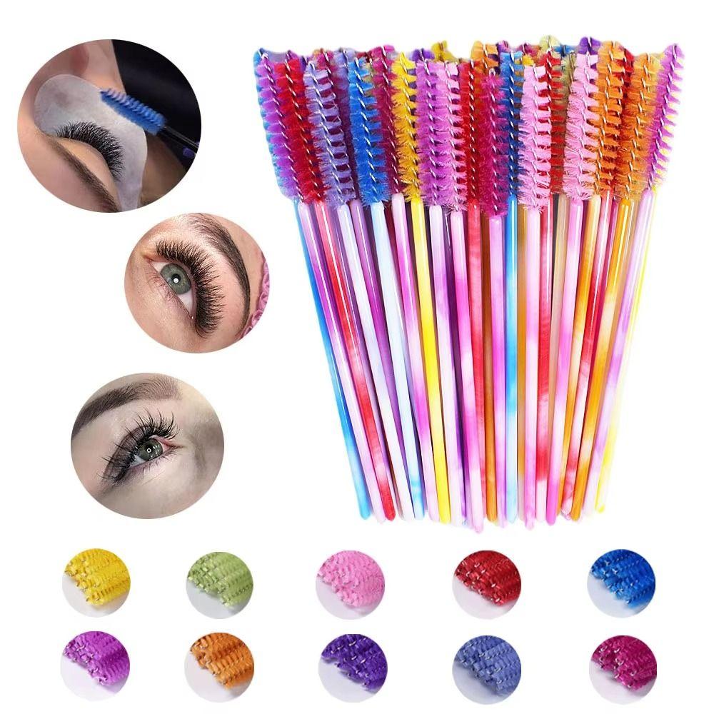 50Pcs Silicone Eyelash Brushes Makeup Tools Eyelash Makeup Brush Spoolers Eyebrow Comb  Girl