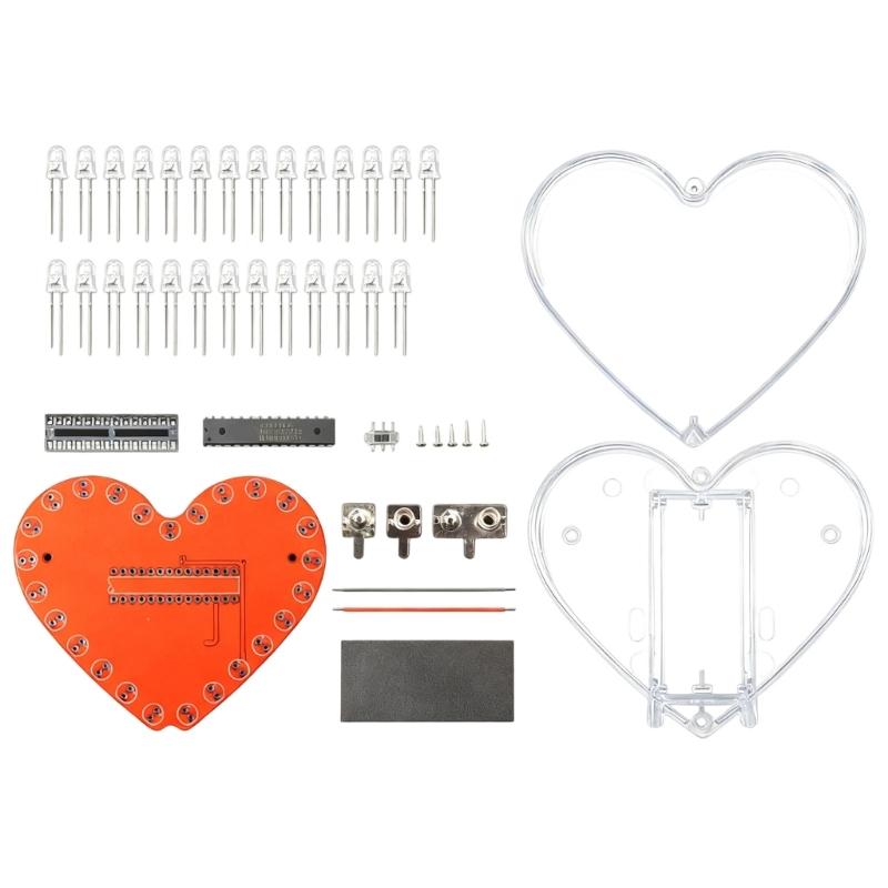 Beginner Friendly Soldering Practice Set With Heart PCB Flashing LED Lights And Detailed Assembly Guide For Welding