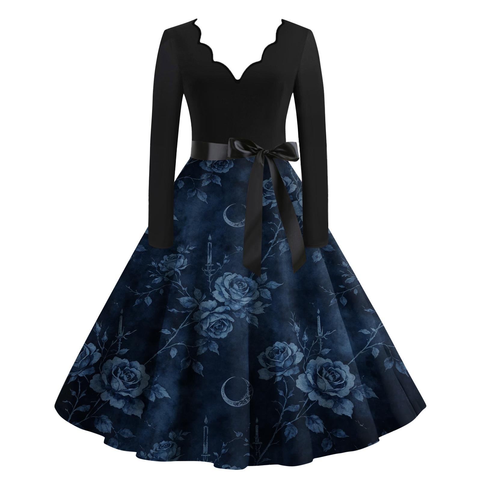 Women s Halloween Printed Maxi Dress for Party XXXXXL