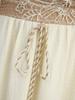 Rosegal Plus Size Floral Leaves Embroidered O-Ring Crisscross Strappy Tassel Textured Split A Line Cami Dress