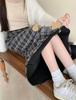 Retro Plaid Maillard Women's Slimming Velvet A-Line Skirt - Elegant Autumn/Winter Bodycon Style