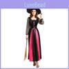 Chic Magenta Polyester Witch Attire For Women Ideal For Halloween And Themed Parties