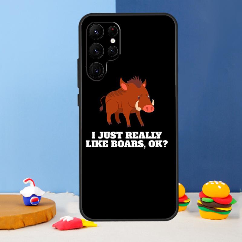 

Cute wild boar funny Cartoon Phone Case For Samsung Galaxy S24 Ultra S9 S10 S20 FE S22 S21 S23 Plus S25 Ultra Cover Coque Galaxy S10 Plus