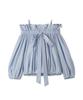 FRAY Puff Sleeve Blouse Blue I.D. Women's Off-the-Shoulder FWFB251100,