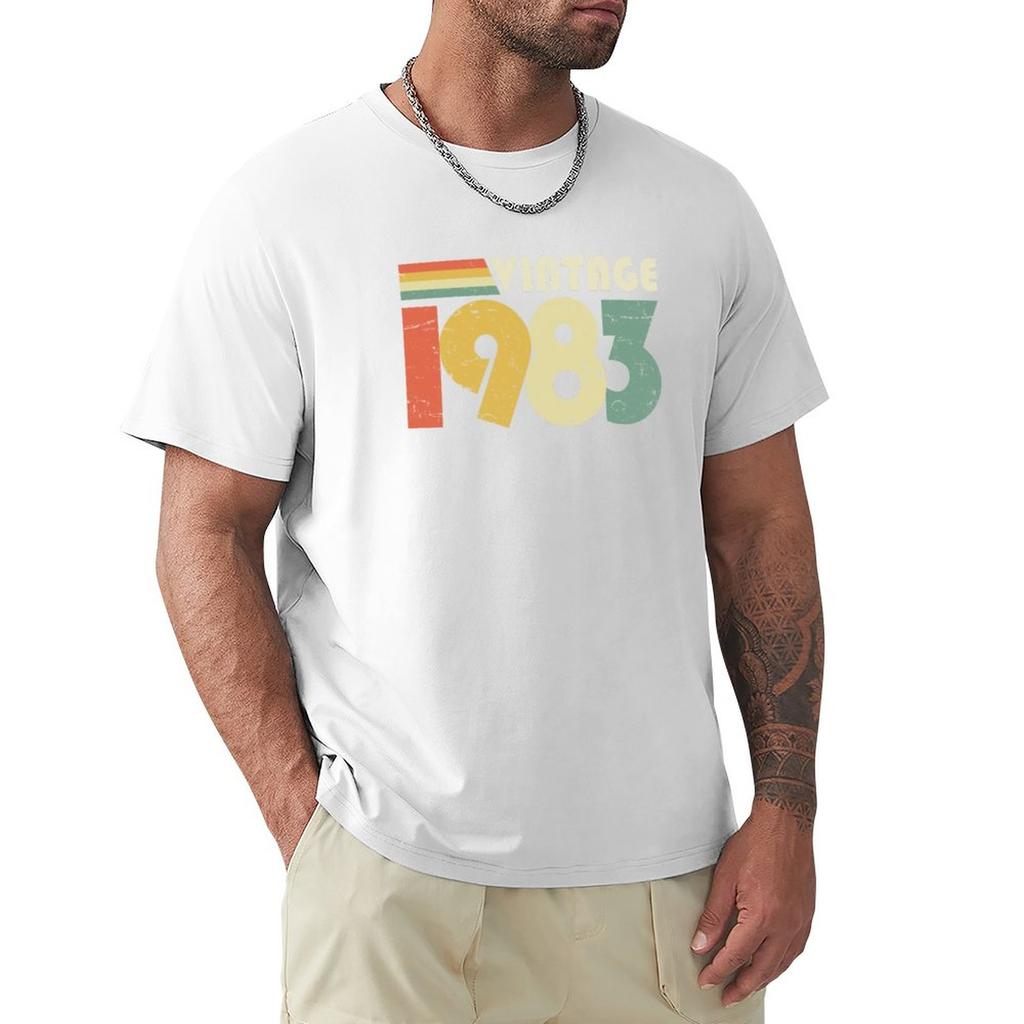 Vintage 1983 40th Birthday Gift Distressed Design TShirt Graphic T Shirts Short Tshirt Mens Plain T Shirts