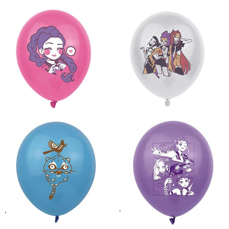 Kpop Demon Hunters Disposable Party Cutlery Set with Balloons Birthday Party Decorations Supplies