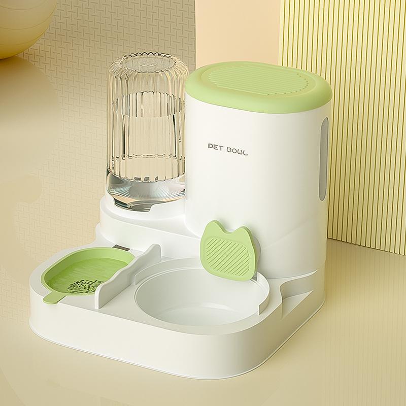2-in-1 Automatic Cat Feeder and Water Dispenser, Gravity Pet Food Water Bowl Set, Stainless Steel Food Bowl for Cats and Small Dogs