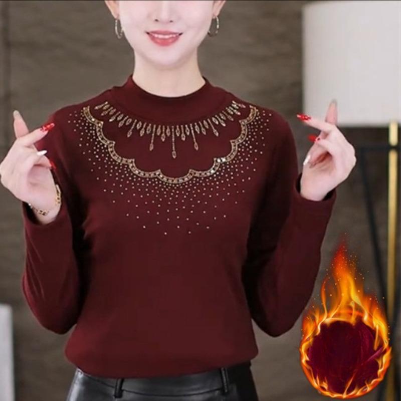 Spring Fashionable Slim-fitting Base Shirt Black Half-high Neck Versatile Top Temperament Solid Color Long-sleeved T-shirt