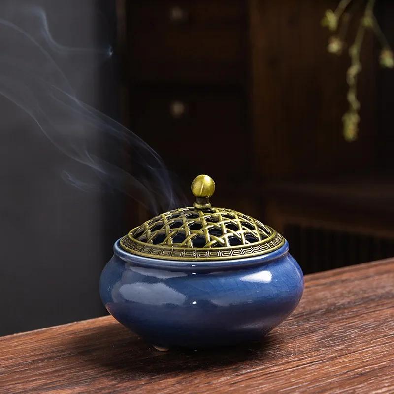Ceramic Incense Burners Holder Coil Cones Stick Incense Buddhist Home Decor Tearoom Yoga Room Desktop Ornaments Aroma Burner
