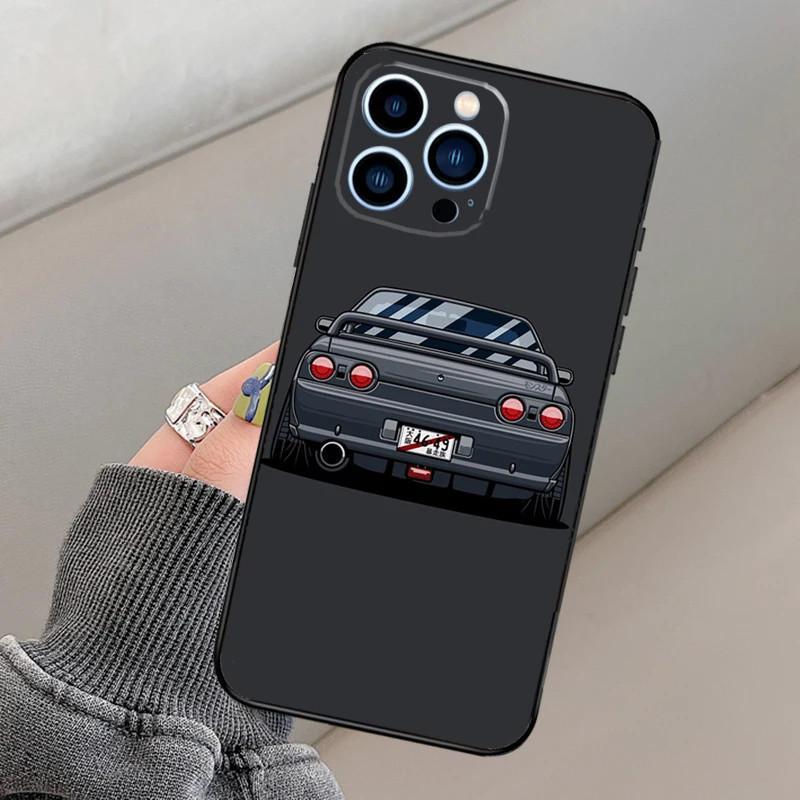 iPhone15Pro Max Mobile Phone Case GTR Sports Car JDM Mobile Phone Case Is Sent On Behalf of Others, Painted and Anti-drop.