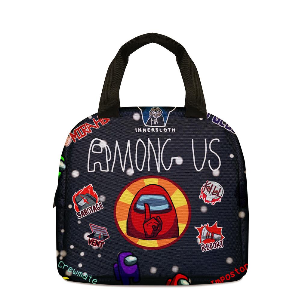 Lunch Bag Among Us Werewolf Lunch Box Bag Portable Thermal Insulation Bag Oxford Cloth Thermal Insulation Bag