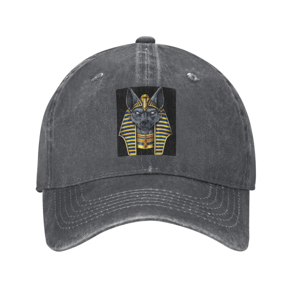 Egyptian God Anubis Baseball Caps Denim Fabric Hats Adjustable Casquette Streetwear Baseball Cowboy Hat for Unisex Women