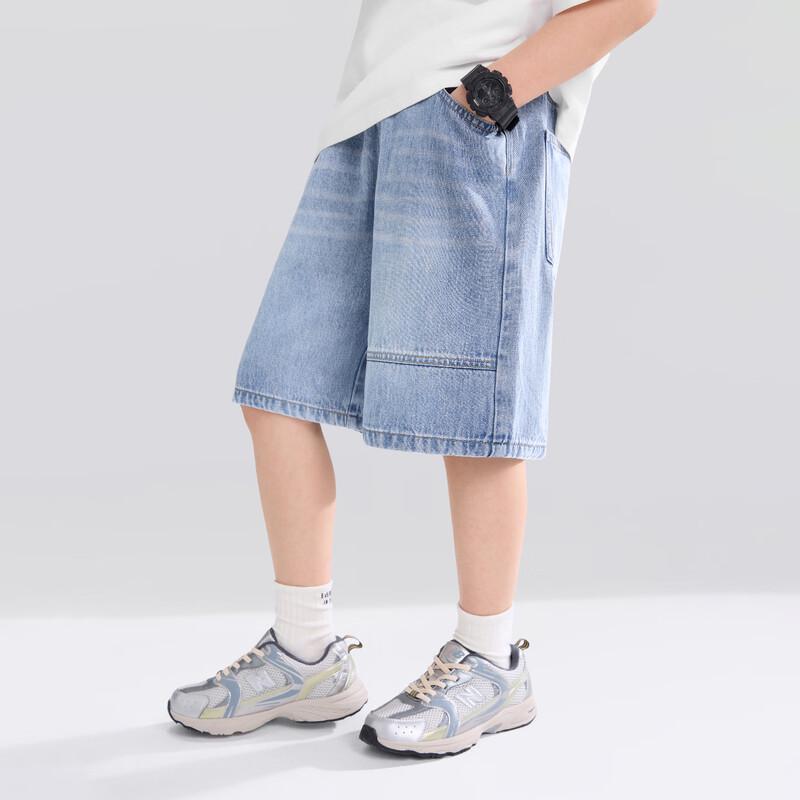 Zuoxi Boy's Lyocell Denim Split-Line Shorts