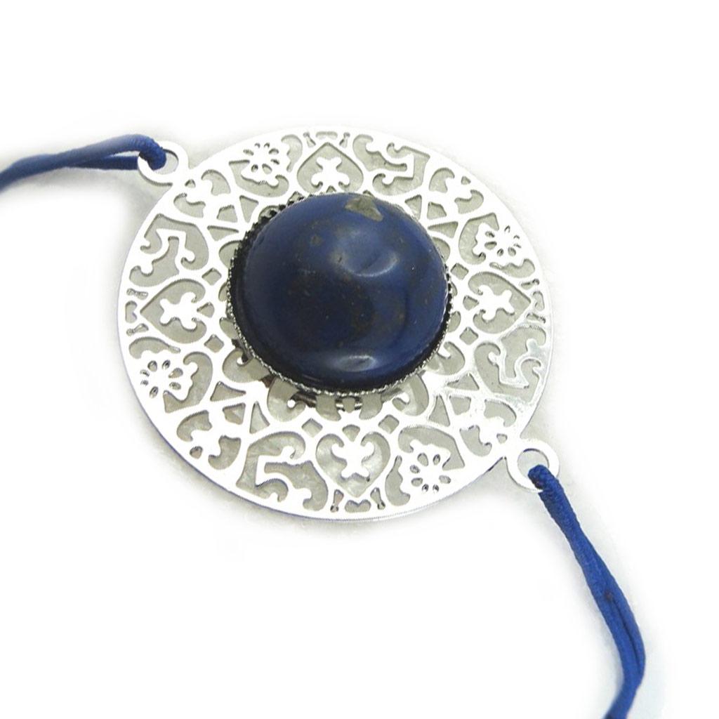 Les Trésors De Lily [M8248] - Fancy Bracelet 'Carmen' Silver Blue