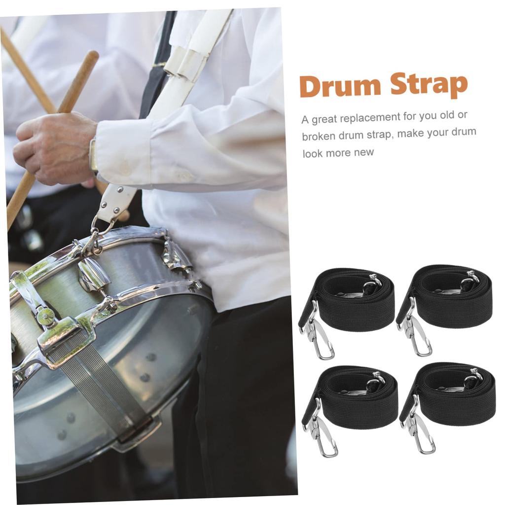 NUOLUX Snare Drum Stick Shoulder Strap for Concerts and Pack of Replacement Mylar Marching Snare Accessories for Drums Strap, Double-Sided Play, 4,